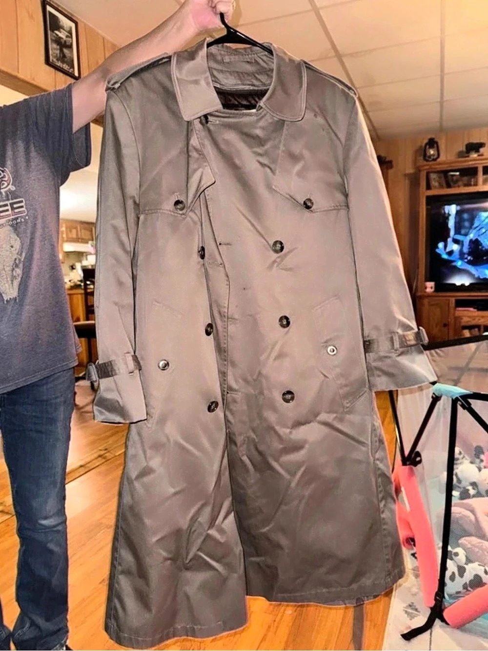 London Towne Trench Coat Gray Size 38 Short